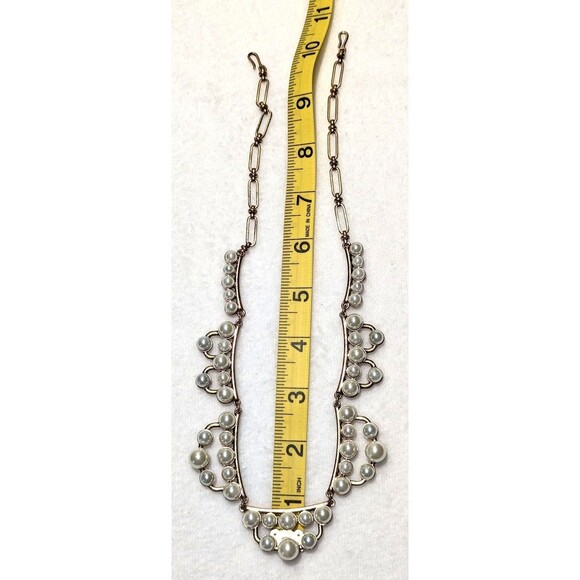 Vintage Pearl and Brass Necklace - Picture 6 of 9